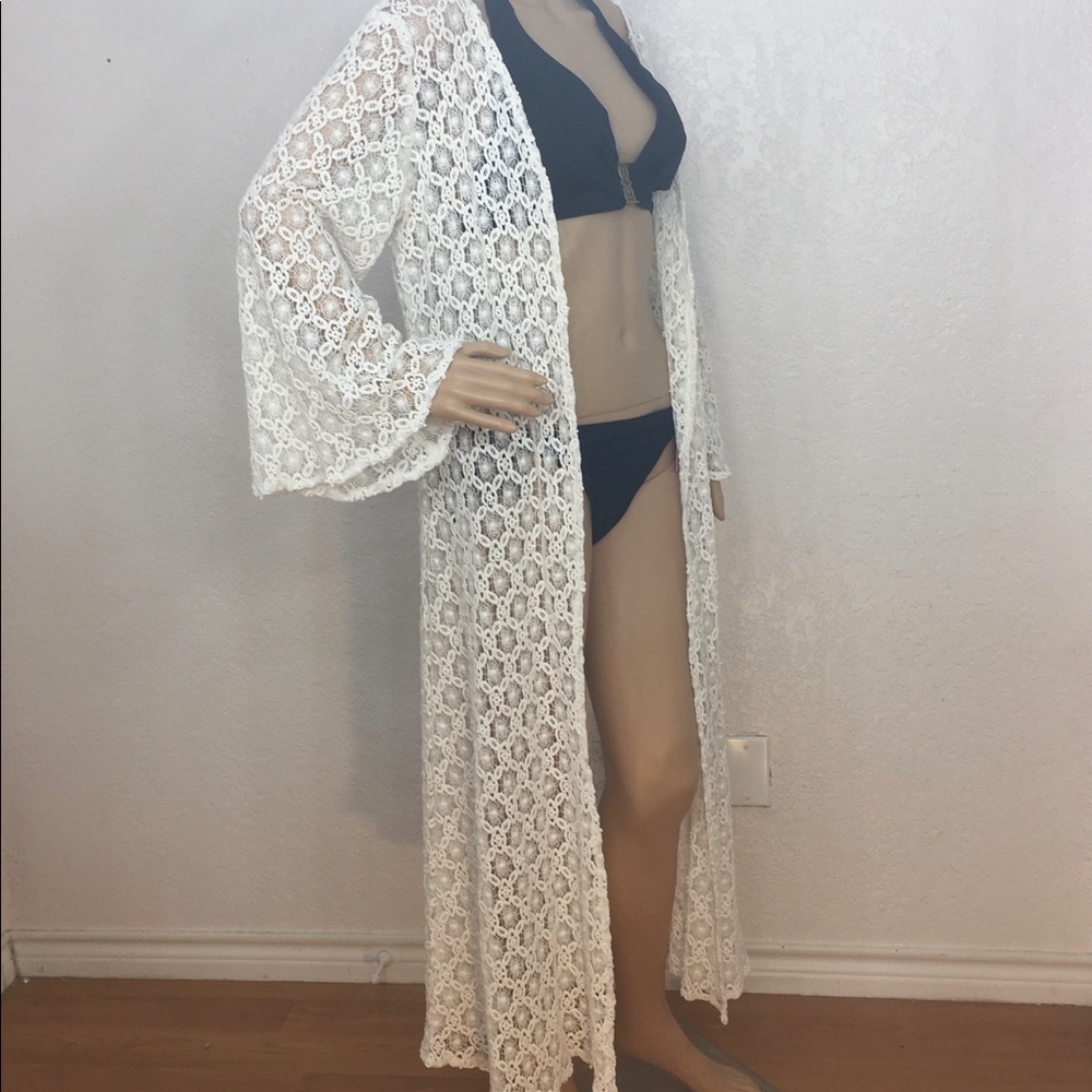 Coven “Genie” Cotton Lace Duster( Long cardigan sweater)